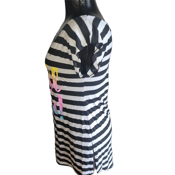 OP Black and White Striped Swimsuit Cover Up M - Picture 4 of 6